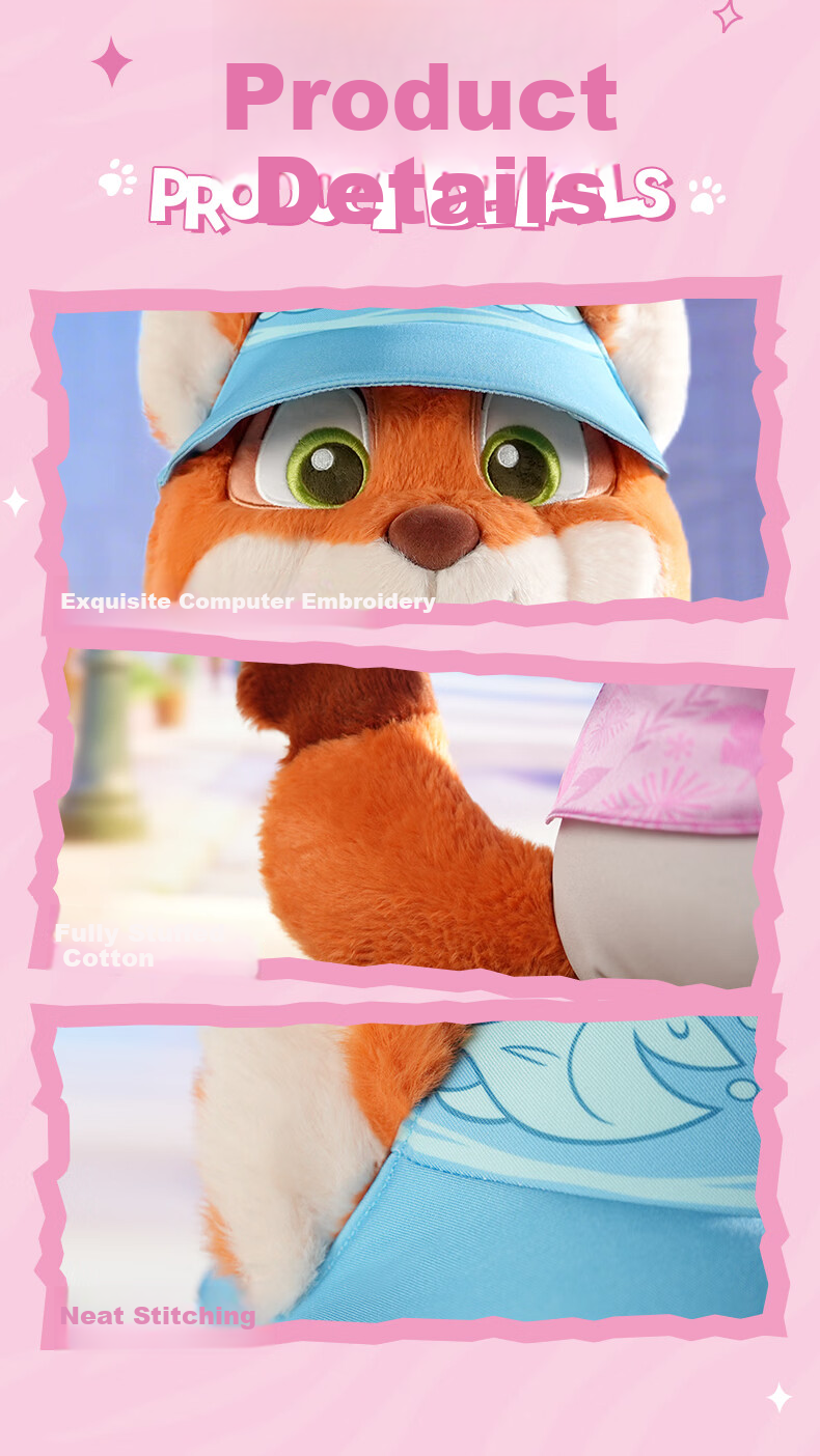 Disney Zootopia 2 Nick Plush Doll with Flower Bouquet Stuffed Toy Children's Day Gift for Girls 9