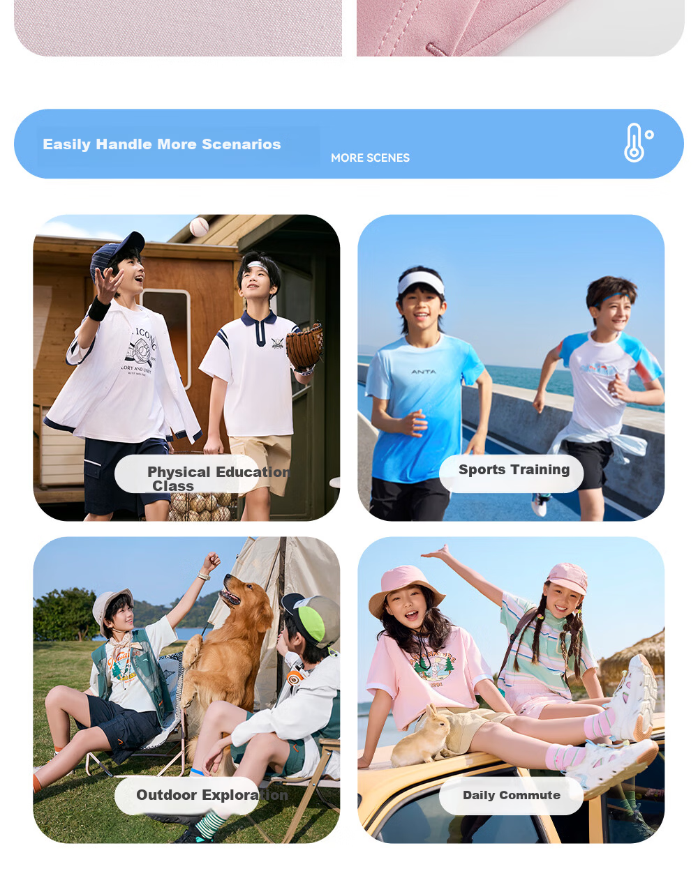 Anta Kids Sports Set Girls 2026 Summer Breathable Skin-friendly Cotton Short Sleeve Skirt A62626702 15