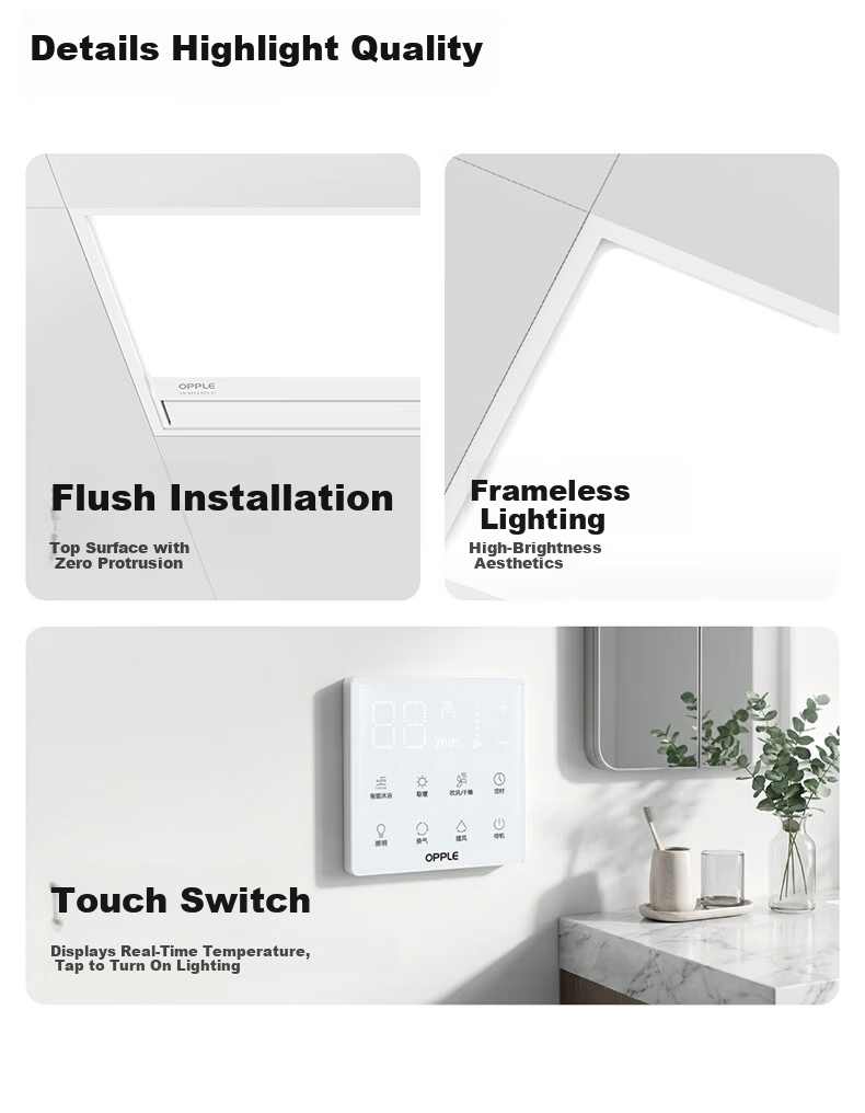 OPPLE Lighting Jing Series AI Human Sensor Smart Bathroom Heater Constant Temperature Sterilization Warm Air Jingzhi 15
