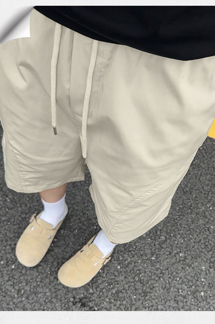 Homlean Men's Outdoor Work Shorts Summer Lightweight Casual American Quick-Dry Breathable Sports Pants HJ55 Off-White L 3