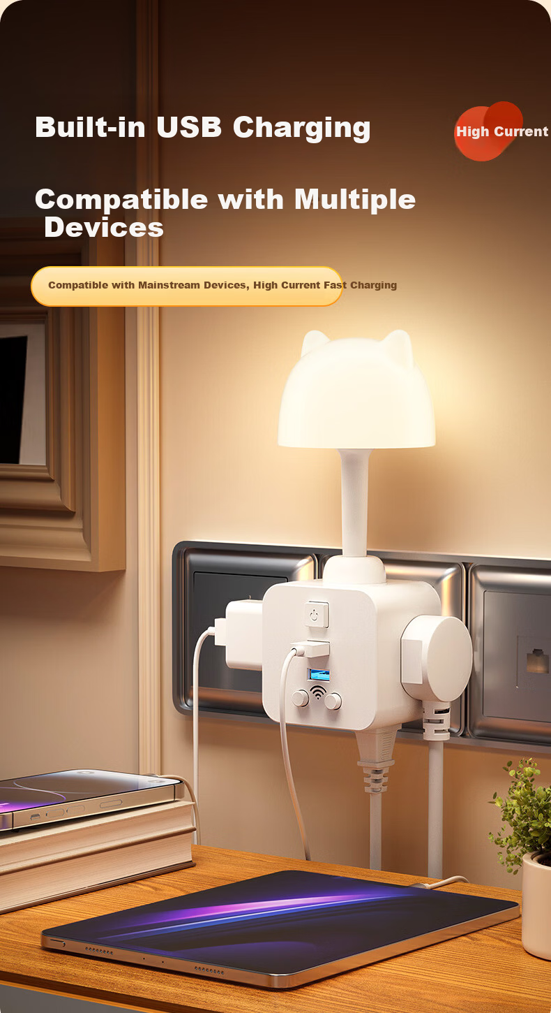 DUPAI Smart Remote Control Eye Protection Night Light Integrated Socket Bedside Table Lamp Bedroom Baby Nursing Maternity Baby Sleep Lamp 18