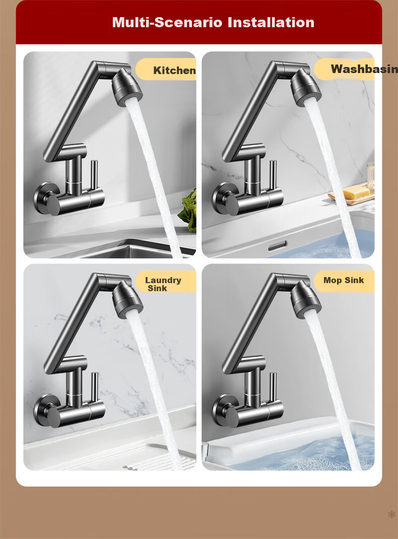 IVORPO [Germany] Built-in Single Cold Kitchen Faucet High-Arc Pressurized Splash-Proof Basin Sink Vegetable Washing Faucet 8