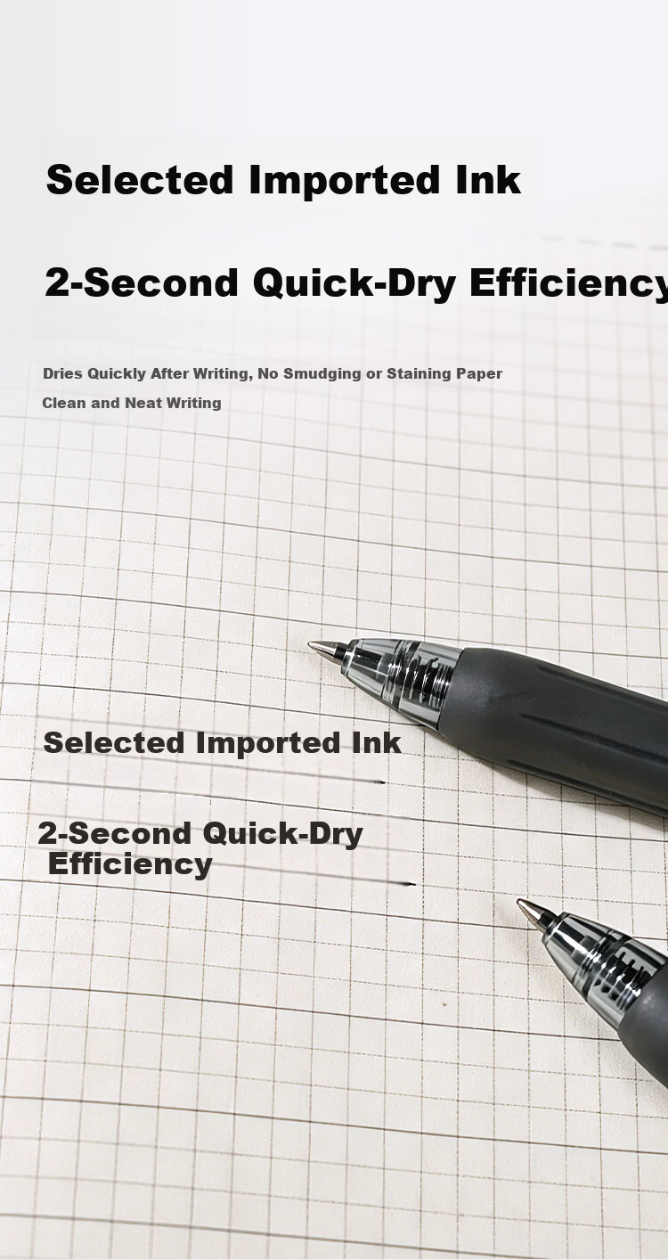 JD Jingdong Jingzao Mist Touch Retractable Gel Pen Student Exam Practice Signature Pen Black 12-Pack JD15-01 4