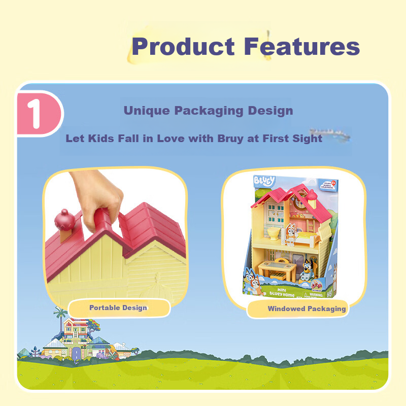 MOOSE Authentic Bluey Mini House Doll Toy Role Play Popular Children's Day Gift Toy 3