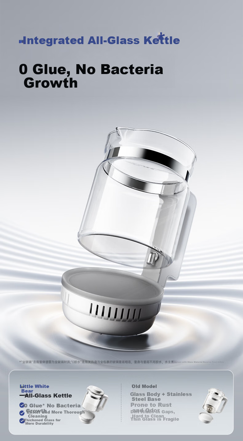 Little White Bear Fully Automatic Milk Frother with Glass Pot Beethoven M2+ Milk Shaker and Warmer Octopus R1 Combo 12
