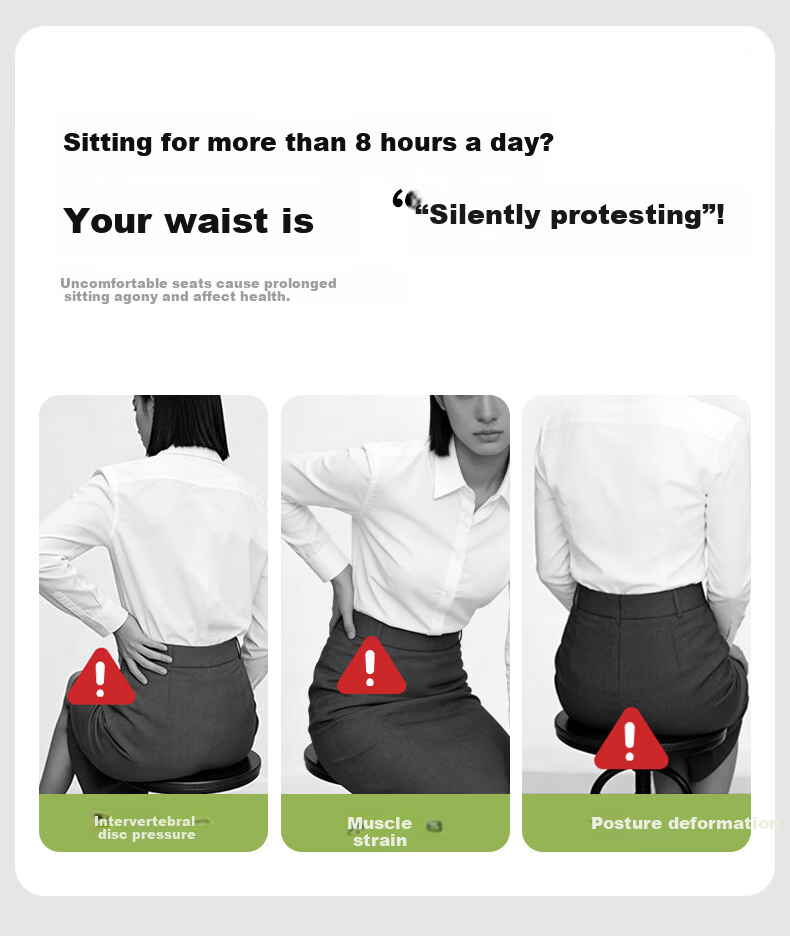 Bubble Waist Support Ergonomic Lumbar Cushion Integrated Backrest Office Chair Seat Pad Long Sitting Essential Father's Day Gift 2