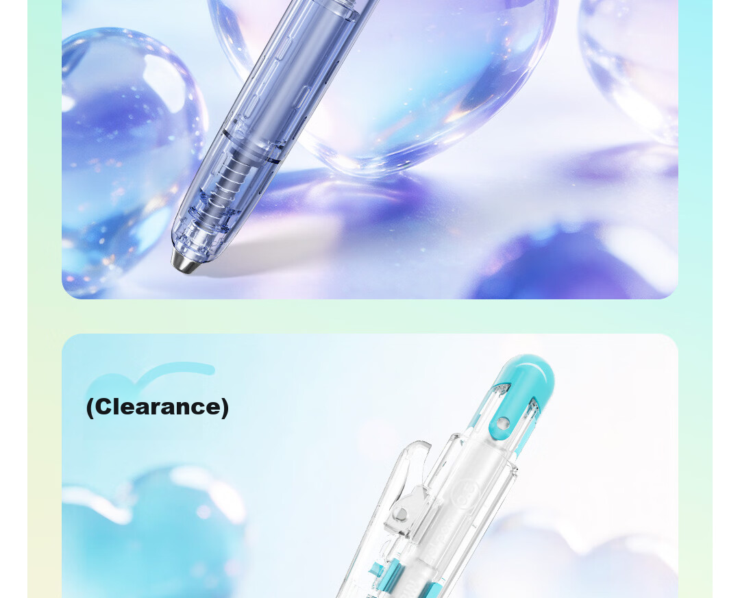 Dianshi Click Retractable 0.5mm Black Gel Pen with Dual Ballpoint Tips, High-Value Design, Student Handwriting Practice Signature Pen, Office Supplies 0208 Gray-Purple Barrel, 1 Pen 2 Refills 12