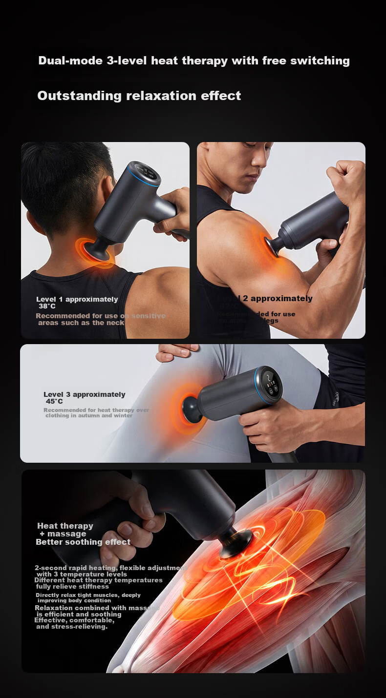 Yun Kang Bao Fascia Gun Muscle Massager Silent Professional Heat Therapy Fitness Massager Shoulder Neck Waist Back Full Body Muscle Massager Gift Recommended for Men and Women 9