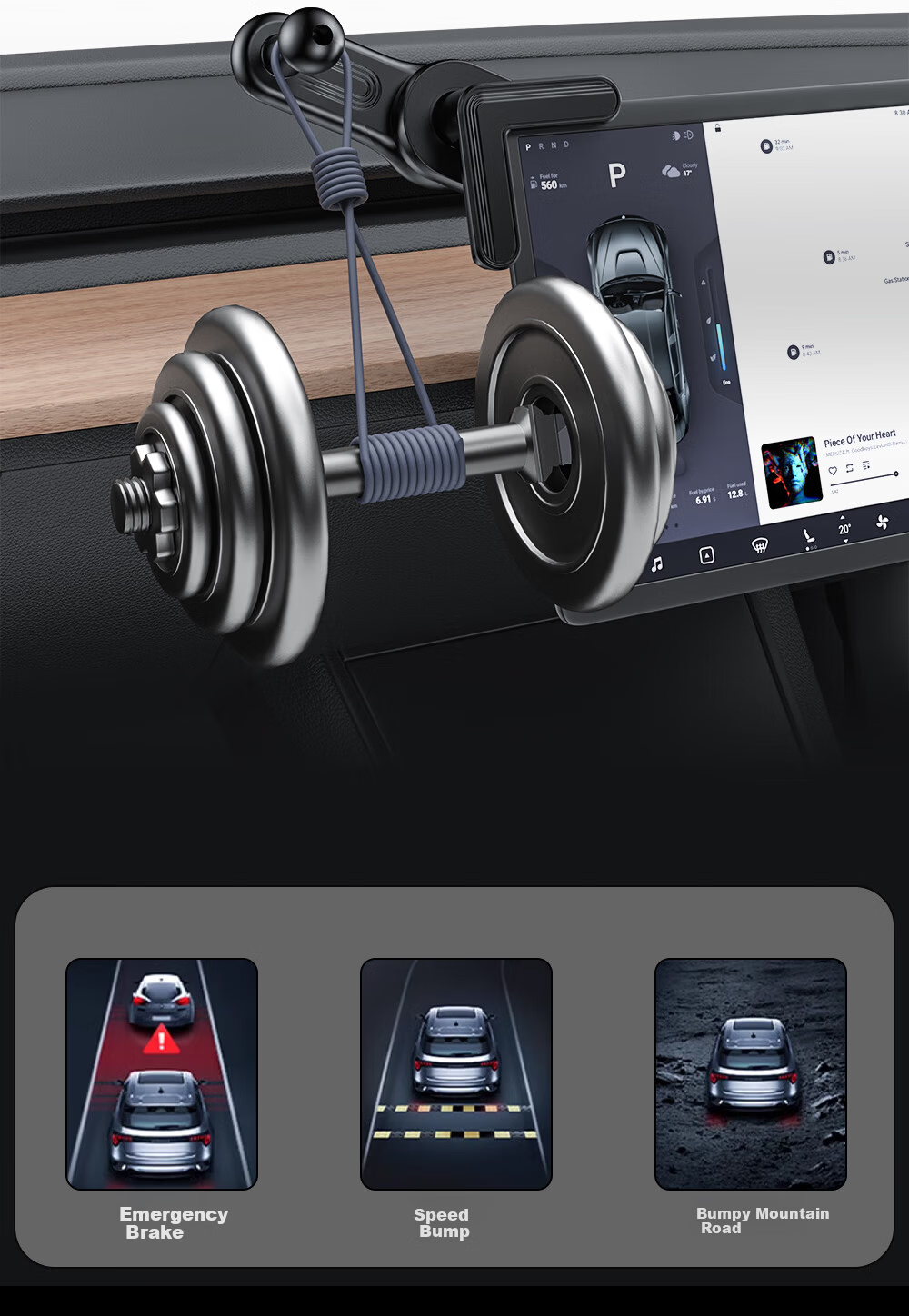 Digalun New Car Phone Holder Car Air Vent Navigation Gravity Invisible Retractable Mount 11