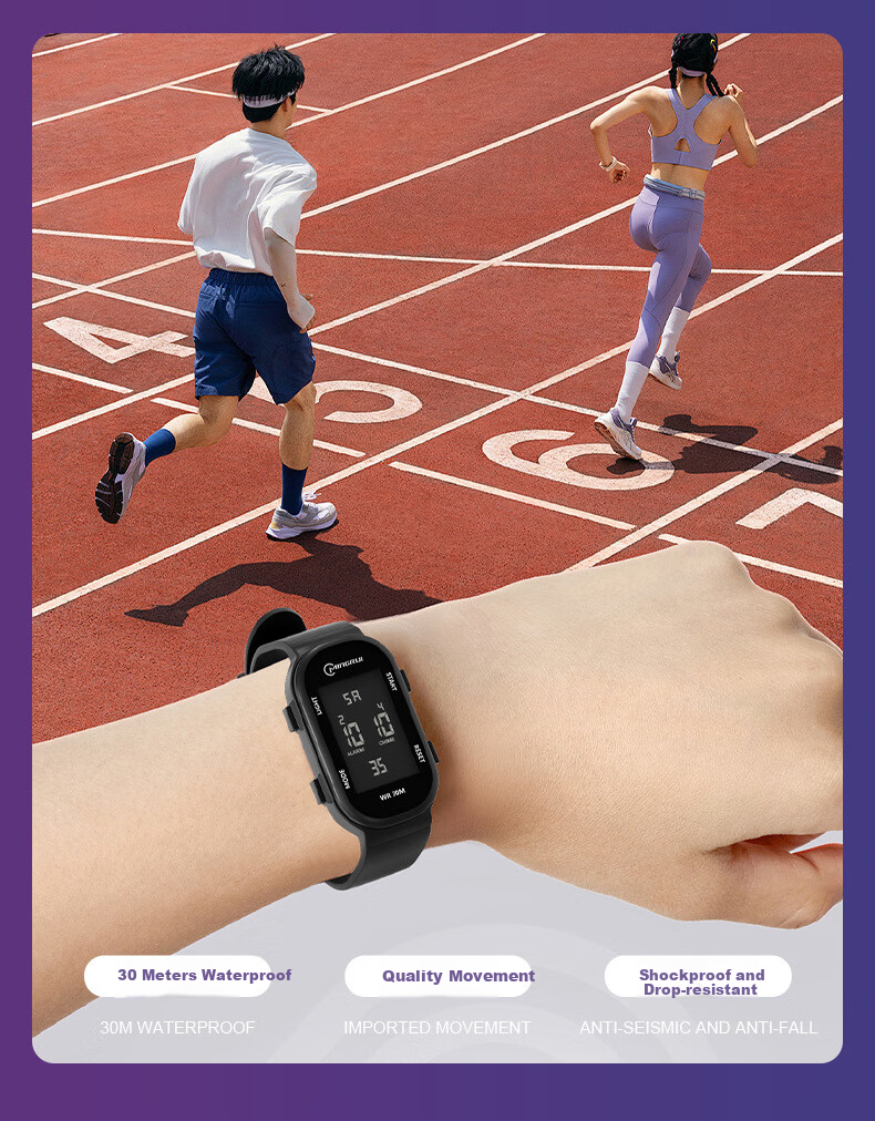 GEORGCOUNT Small Square Electronic Watch Men Youth Sports Smart Bracelet Student High School Girls Multifunction Waterproof 4