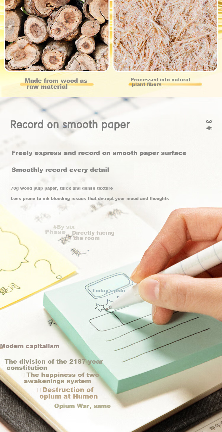 Jufu 400pcs Fluorescent Film Index Label Stickers Memo Notes Small Strips Indicator Sticky Notes School Supplies 3