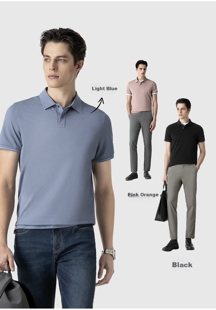 VICUTU Ever Polo II Men's Spring Summer Short Sleeve Business Polo Shirt Dove Gray 185/104B 10