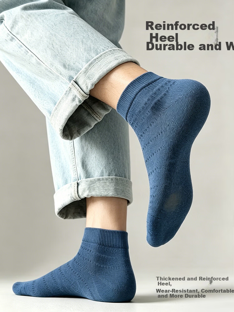 Cotton Thirteen Men's Summer Thin Mesh Short Socks 100% Pure Cotton Antibacterial Deodorant Sweat-Absorbing Breathable Cotton Socks 6 Pairs 3