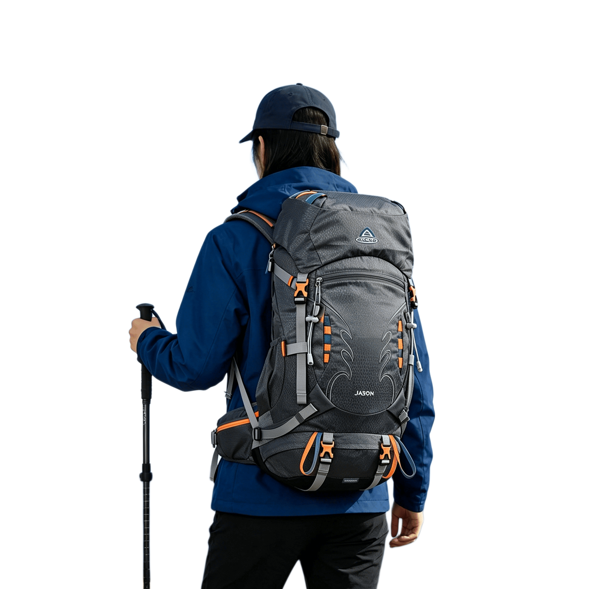 AiWang Women's Oxford Cloth Hiking Backpack Men's Outdoor Suspension Load Heavy Duty Large Capacity Travel 35+5L Gray