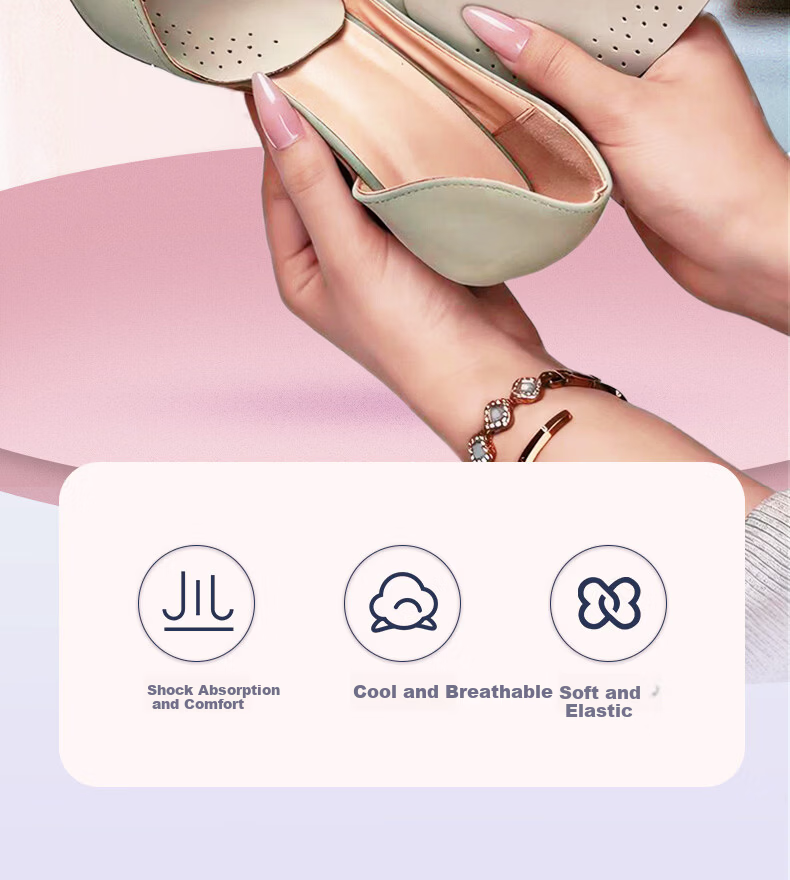 Huabaochi Cowhide Forefoot Insole Half Pad High Heel Leather Shoes Foot Pad Half Size Genuine Leather Half Insoles Women Shock Absorption Anti-Friction 2