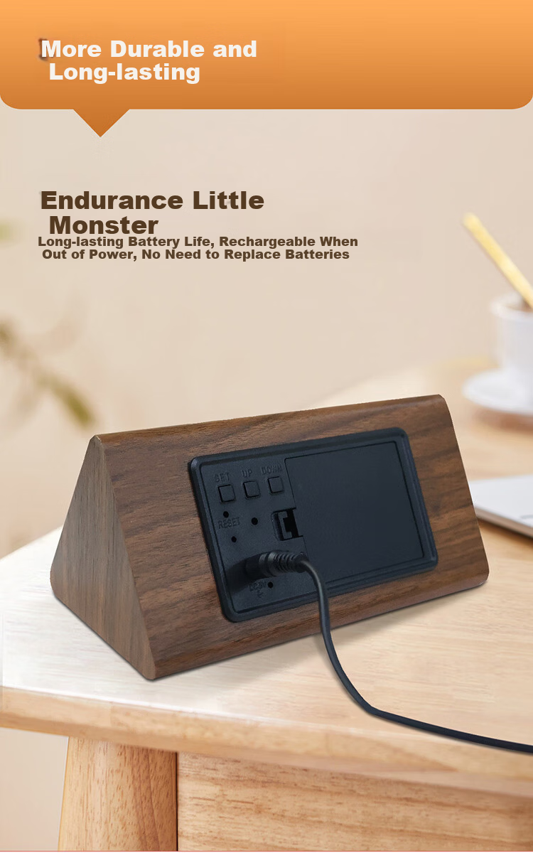 WOOD SHOW Alarm Clock Smart 2026 New Model Student-Specific Wake-Up Device Retro LED Digital Display Electronic Clock for Boys And Girls, Powerful Awakening Small Alarm Clock Gift 12