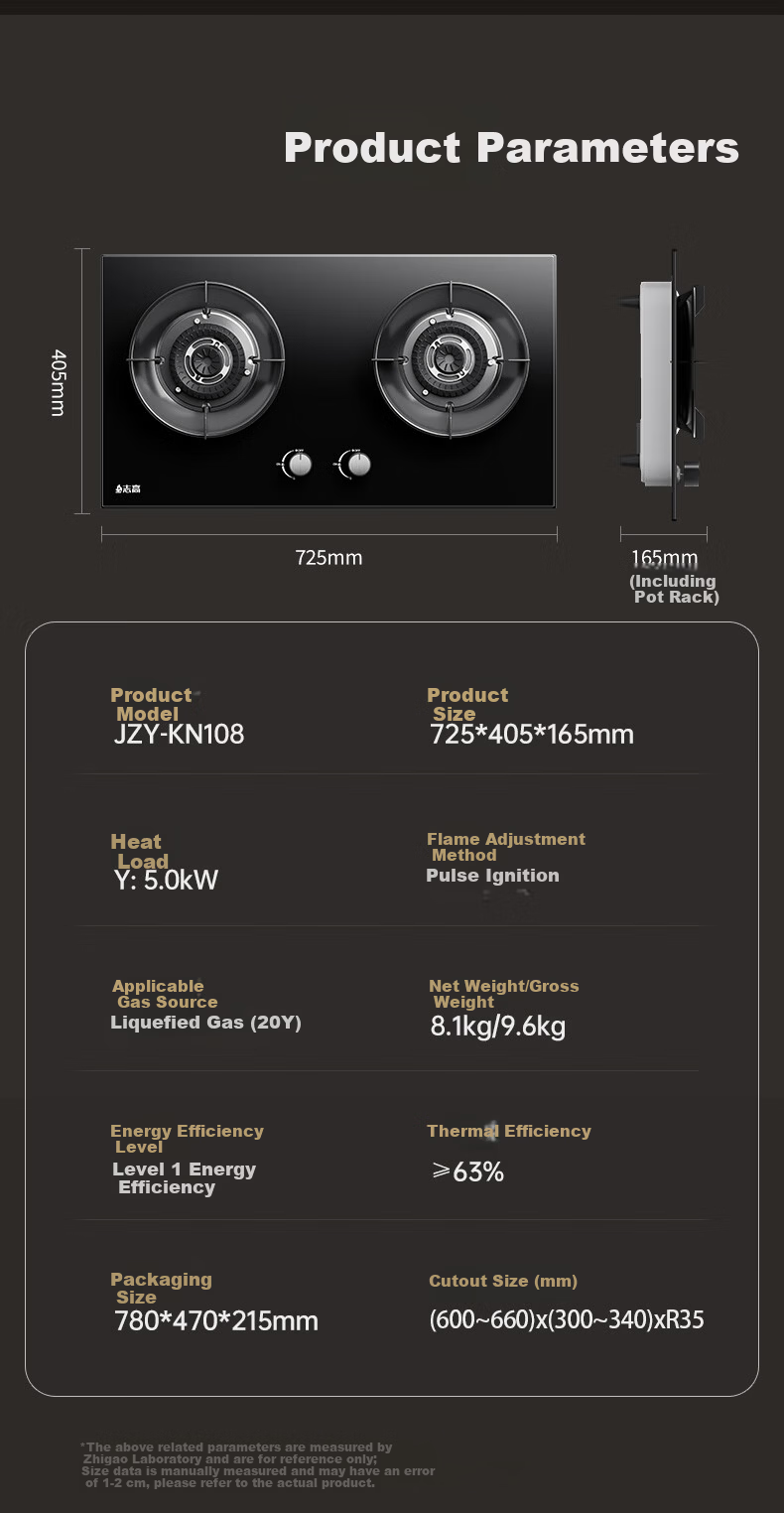 CHIGO Gas Stove with 15% Government Subsidy, 5.0kW High Flame Double Burner, Built-in and Tabletop Glass Panel Gas Cooker JZY-KN108 11