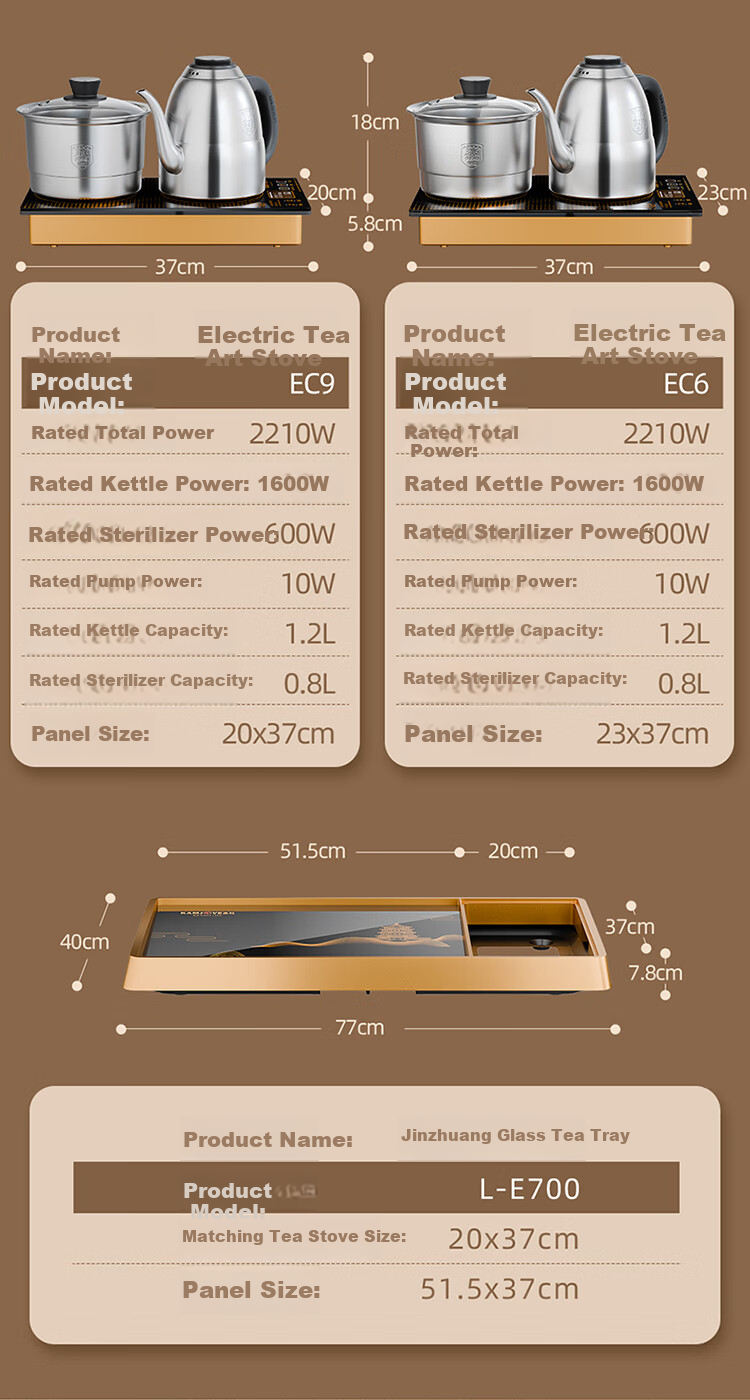 KAMJOVE EC8 Fully Automatic Water Filling Electric Kettle 1.2L 316 Stainless Steel Smart Remote Control Electric Tea Stove with Temperature Preservation and Tea Brewing Set 13