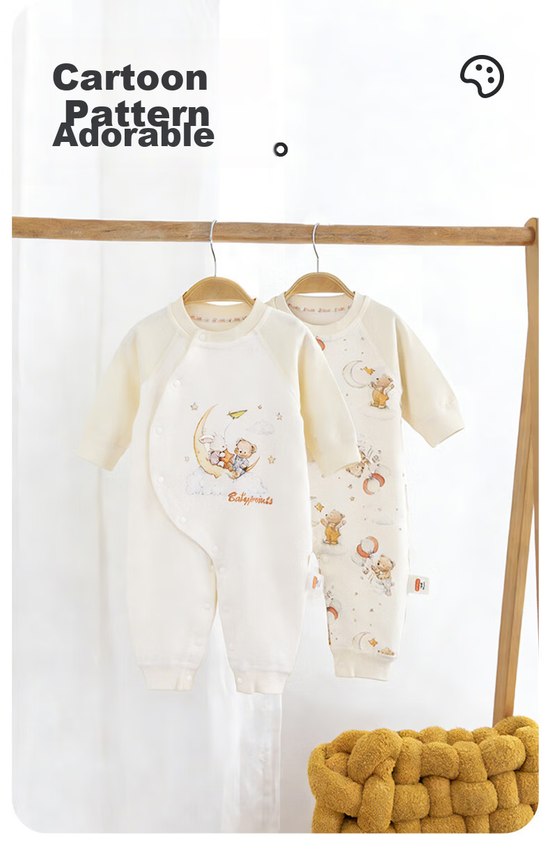 Babyprints Newborn Cotton Romper Soft Long Sleeve Unisex Baby Jumpsuit Size 80 5