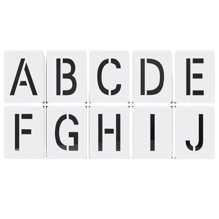 Junwen Stencil Hollow Letter Spray Paint Engraving Custom Iron Sheet Advertising Self-Spray Paint Letter Mold Stainless Steel Chinese Character Mold PVC English Letters 26 Pieces/Pack 5CM