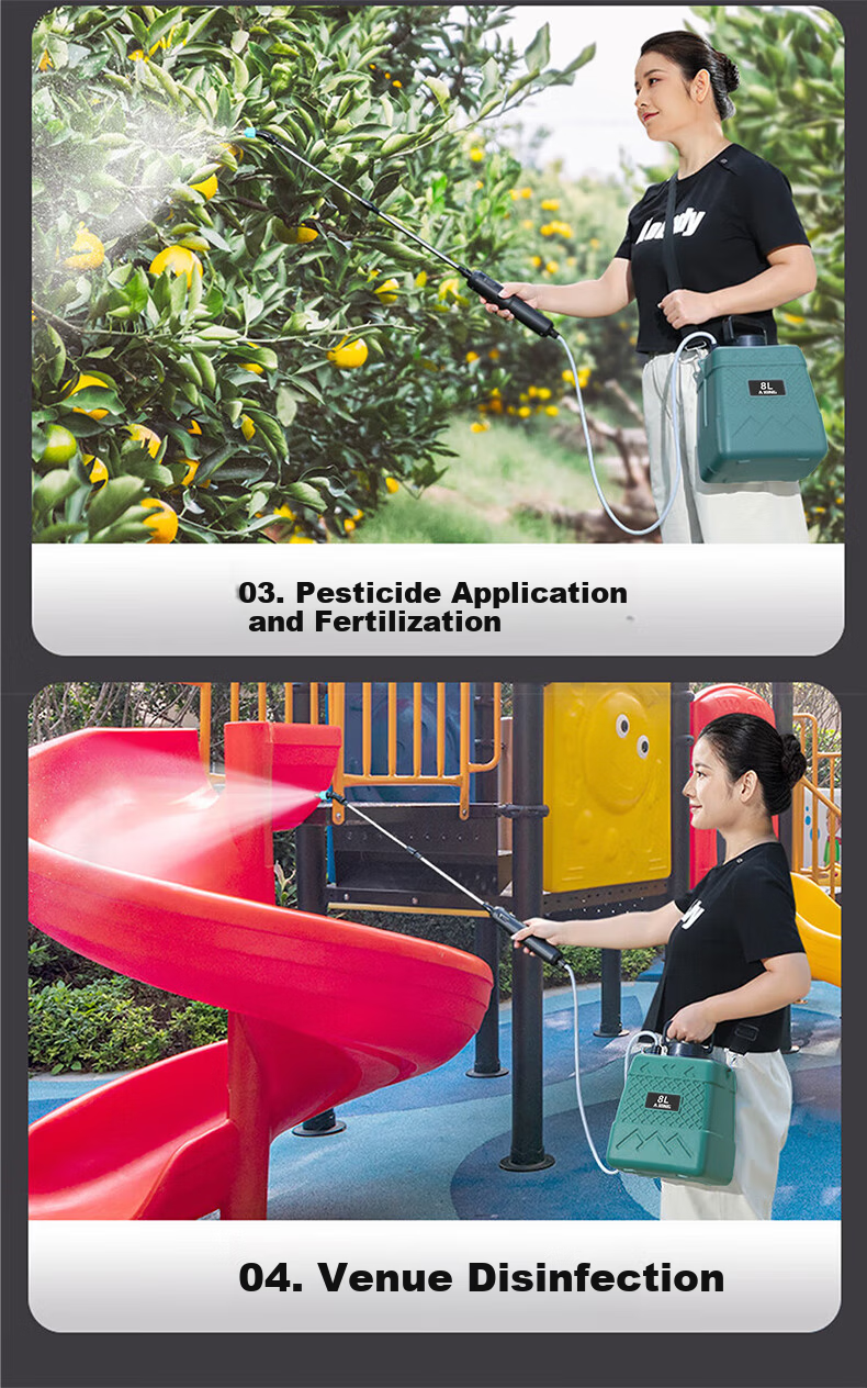 Quiet Bear Electric Backpack Sprayer High-Pressure Agricultural Sprayer Small Household Pesticide Disinfection Watering Garden Tool 5