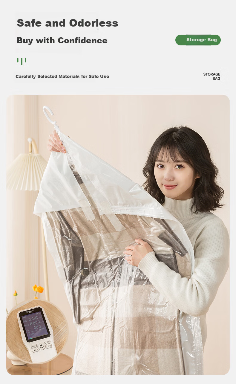 Kousu Down Jacket Dedicated Hanging Vacuum Compression Storage Bag for Quilts and Clothes Organizer 4