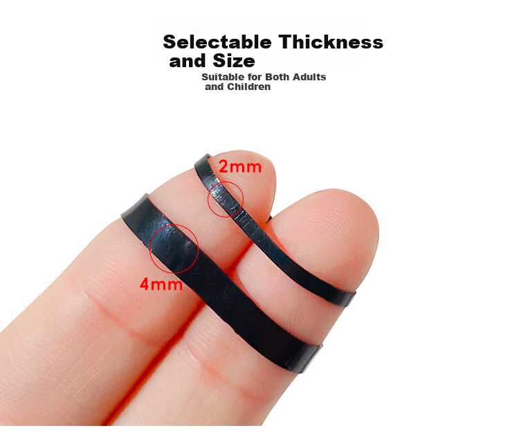 Banjeni Thickened Elastic Hair Bands High Elasticity Black Latex Hair Ties Disposable Small Hair Ropes Boxed 4