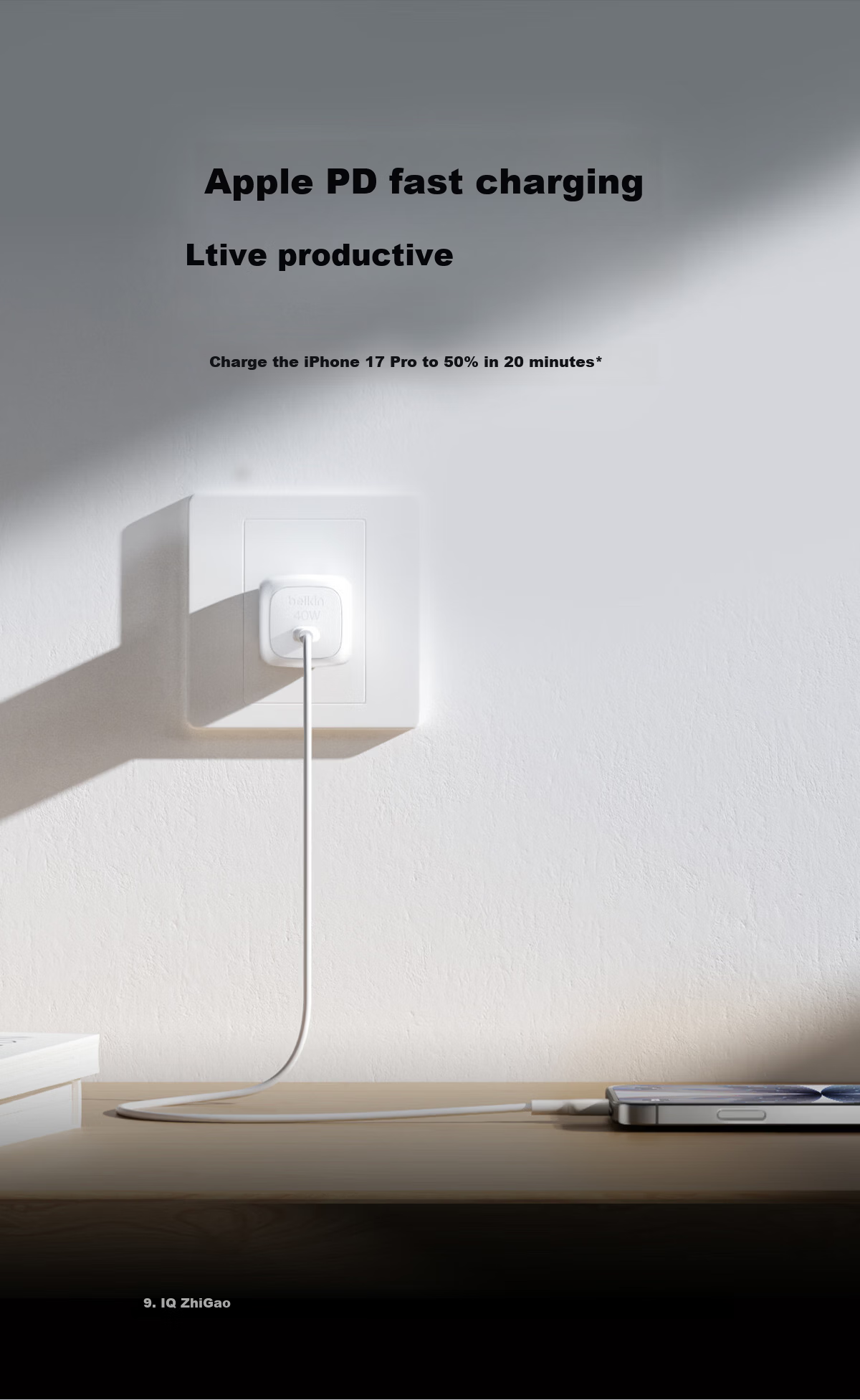 BELKIN Charger PD Fast Charging Apple Charger 40W Portable Charging Head Phone iPhone/iPad Charging Head USB-C Power Adapter White 6