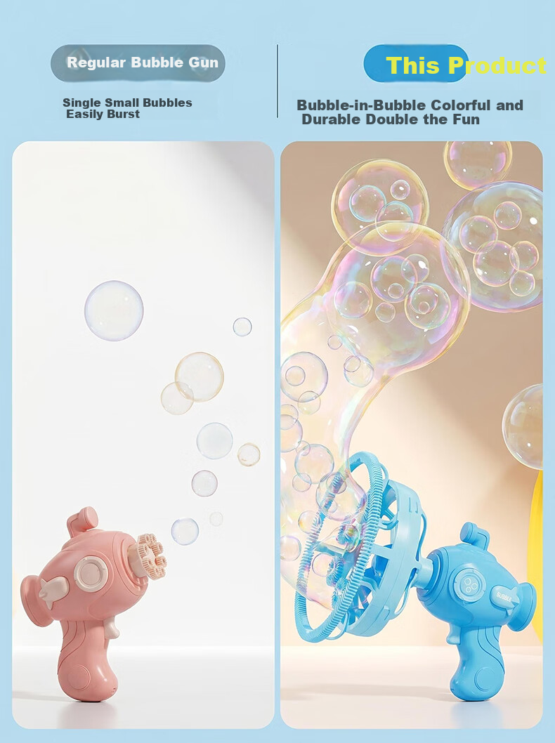 Youchi Bubble Machine Children's Toy Electric Handheld Bubble Gun Outdoor Gift for Boys and Girls Ages 3-6 Birthday Children's Day 4