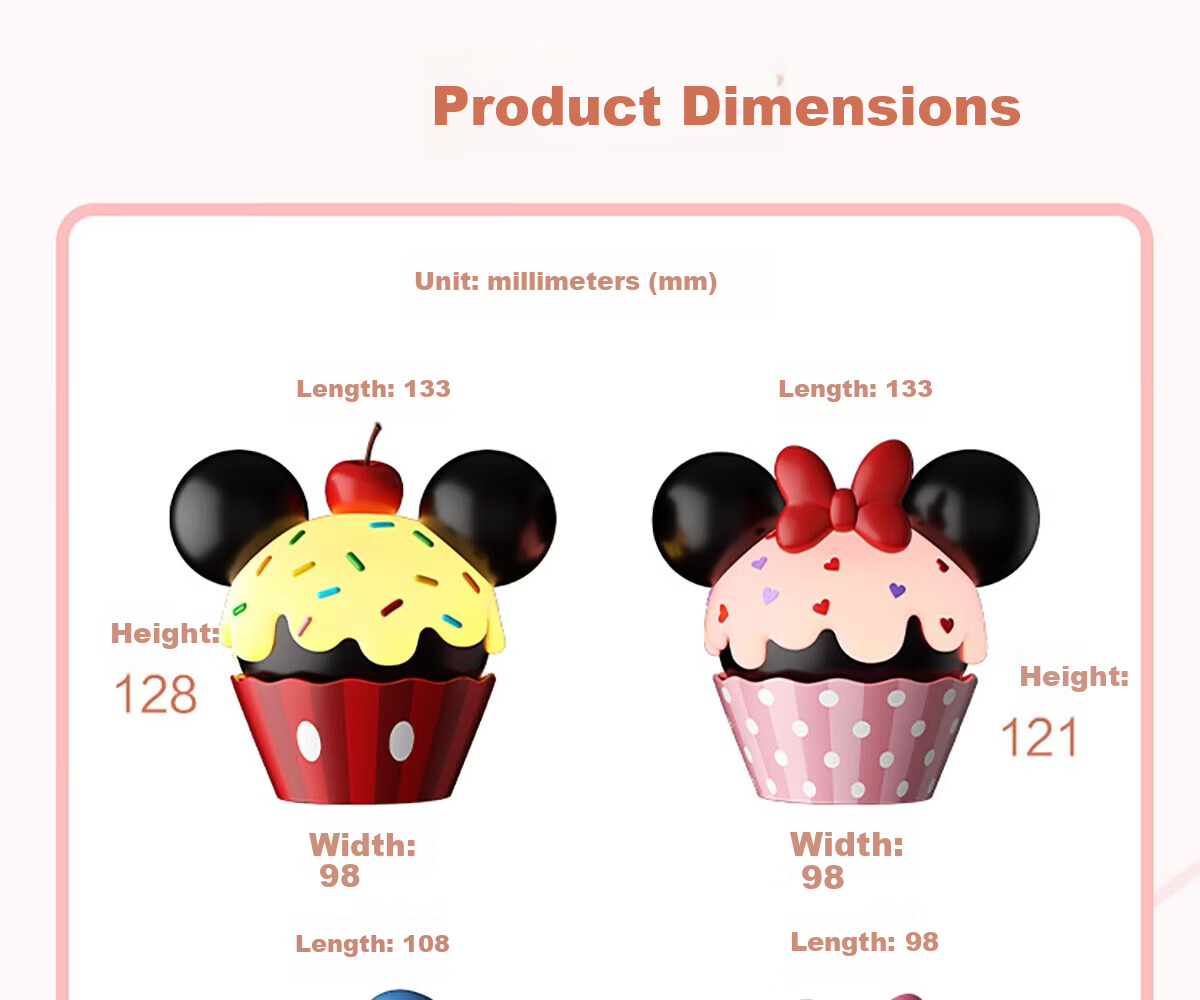 Disney SUNDAYHOME Donald Duck Daisy Cake Light-Up Figurine Desktop Decoration Birthday Gift Couple Gift 26
