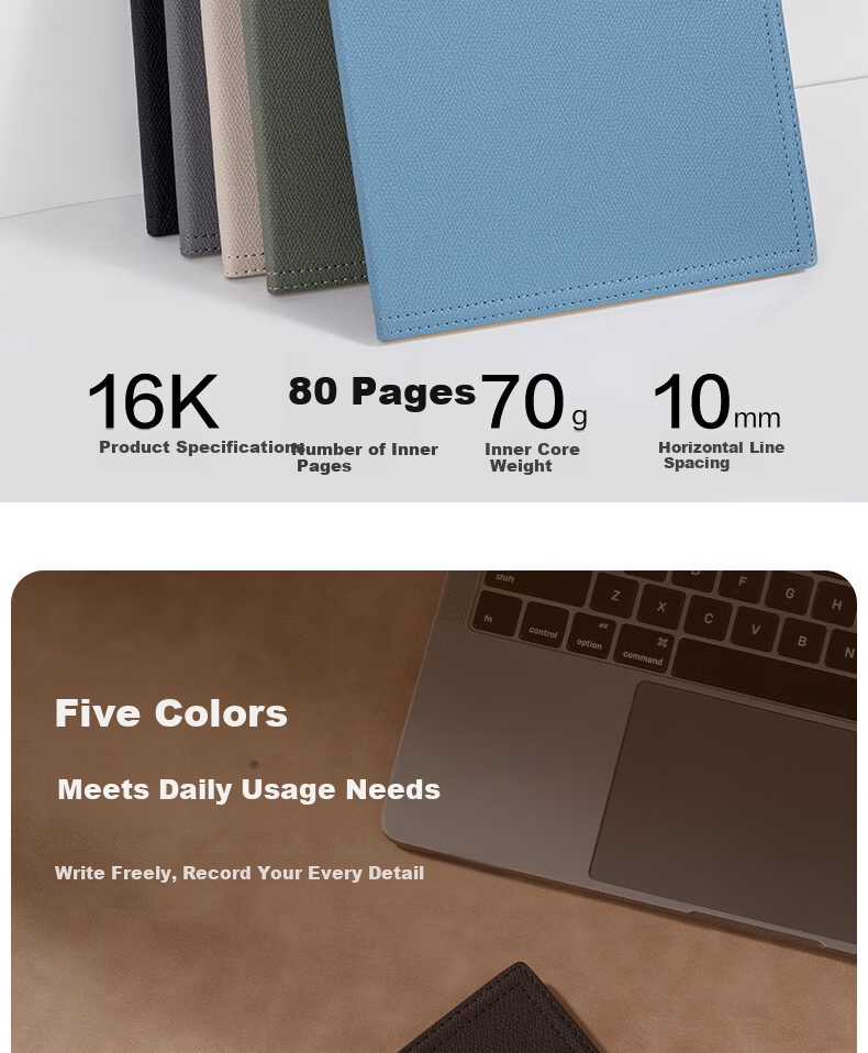 Deli Leather Cover Notebook Light Business Office Meeting Notepad 16K 80 Sheets 245*171mm BP156 Green 1