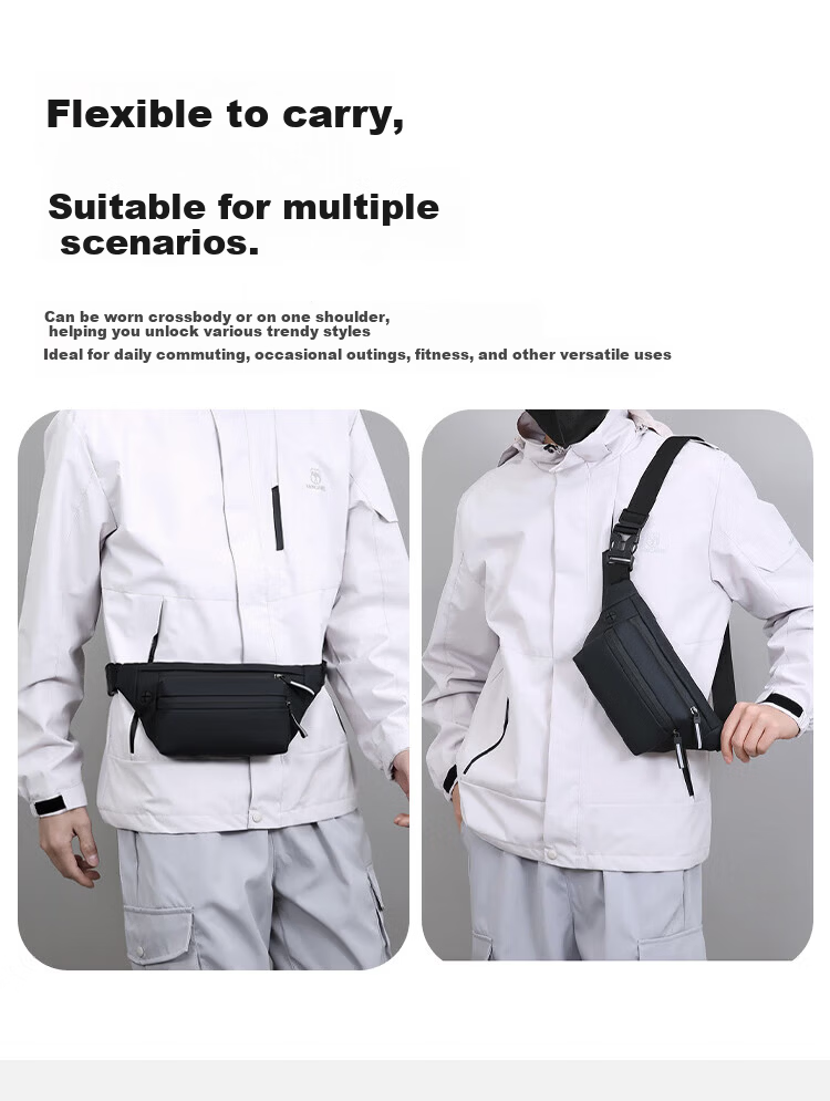 LOHAS Travel Running Waist Bag for Men, Phone Pouch, Waist Hanging Bag, Men's Chest Bag, Sports Cycling Small Bag, Multifunctional Marathon Gear 12