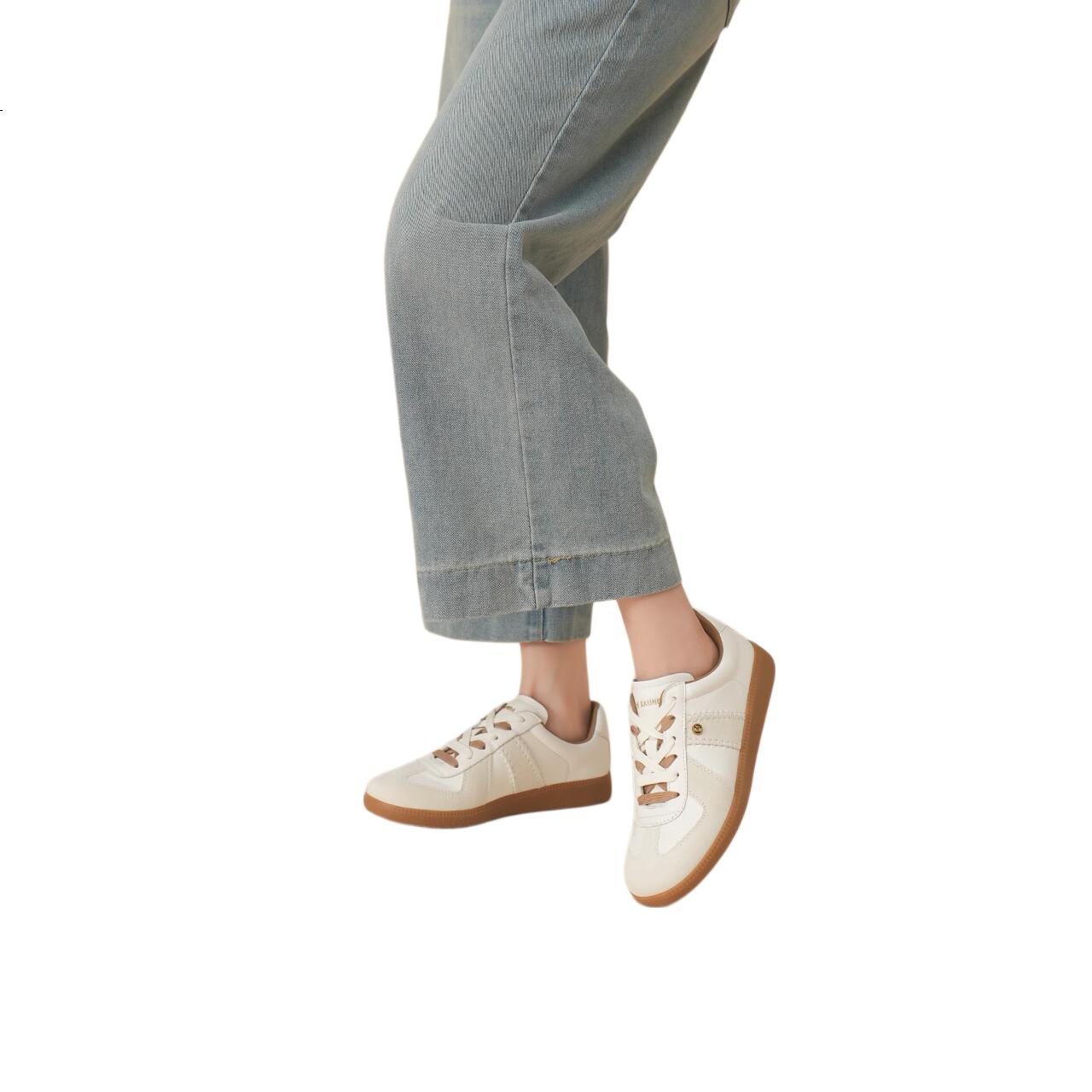 Le Saunda Casual Lace-Up Women's Shoes 6M23901 Cream White + Gray White OWS 36