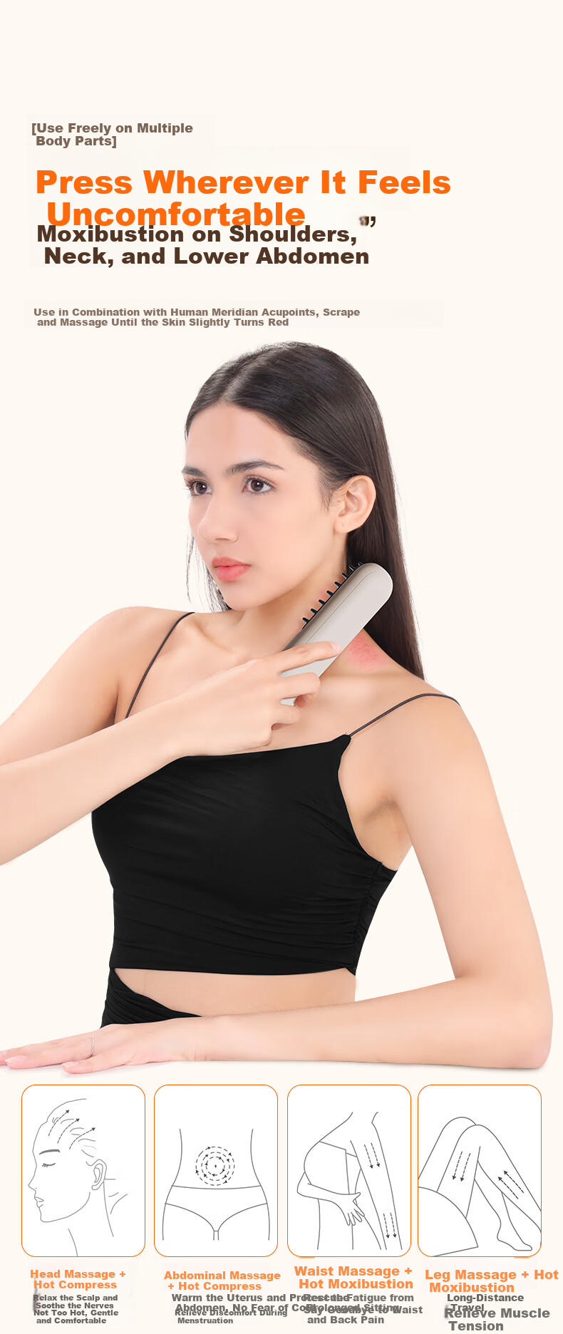 Kandao Heated Full-Body Massage Comb with Moxibustion, Moisture Removal, and Head Massager KD3810 Gift Box 10