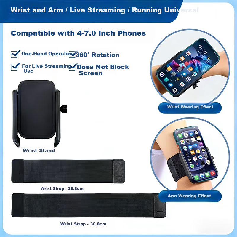 Howtreats Wrist Phone Holder Band for Designated Driving, Running, Sports, Live Streaming, Cycling Navigation Arm Phone Pouch 10