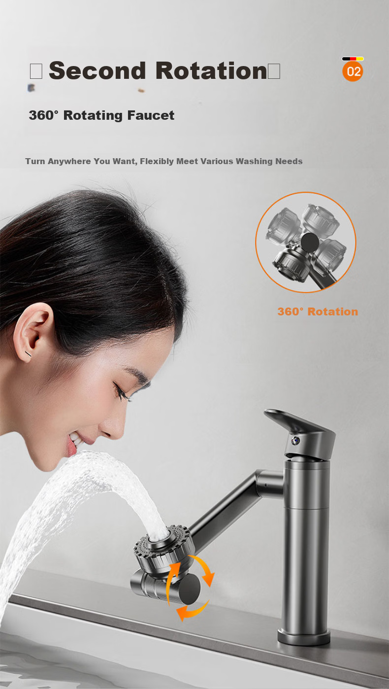 HOMK German Bathroom Faucet Basin Mixer Tap Hot and Cold Water Sink Faucet for Washbasin Vanity 7