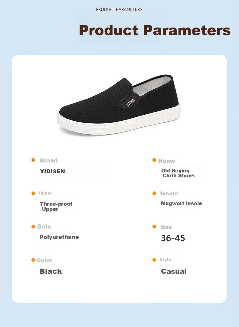Yidisen Air Ultra-Light Official Authentic Old Beijing Cloth Shoes Men Lightweight Soft Sole Non-Slip Black Size 40 7