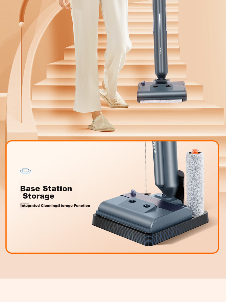 Supor Floor Washer K2 - 2-in-1 Wash and Mop Machine, Solid-Liquid Separation, Odorless, Quiet, Lightweight, Self-Propelled Electric Mop, Home Use, Starry Gray 31