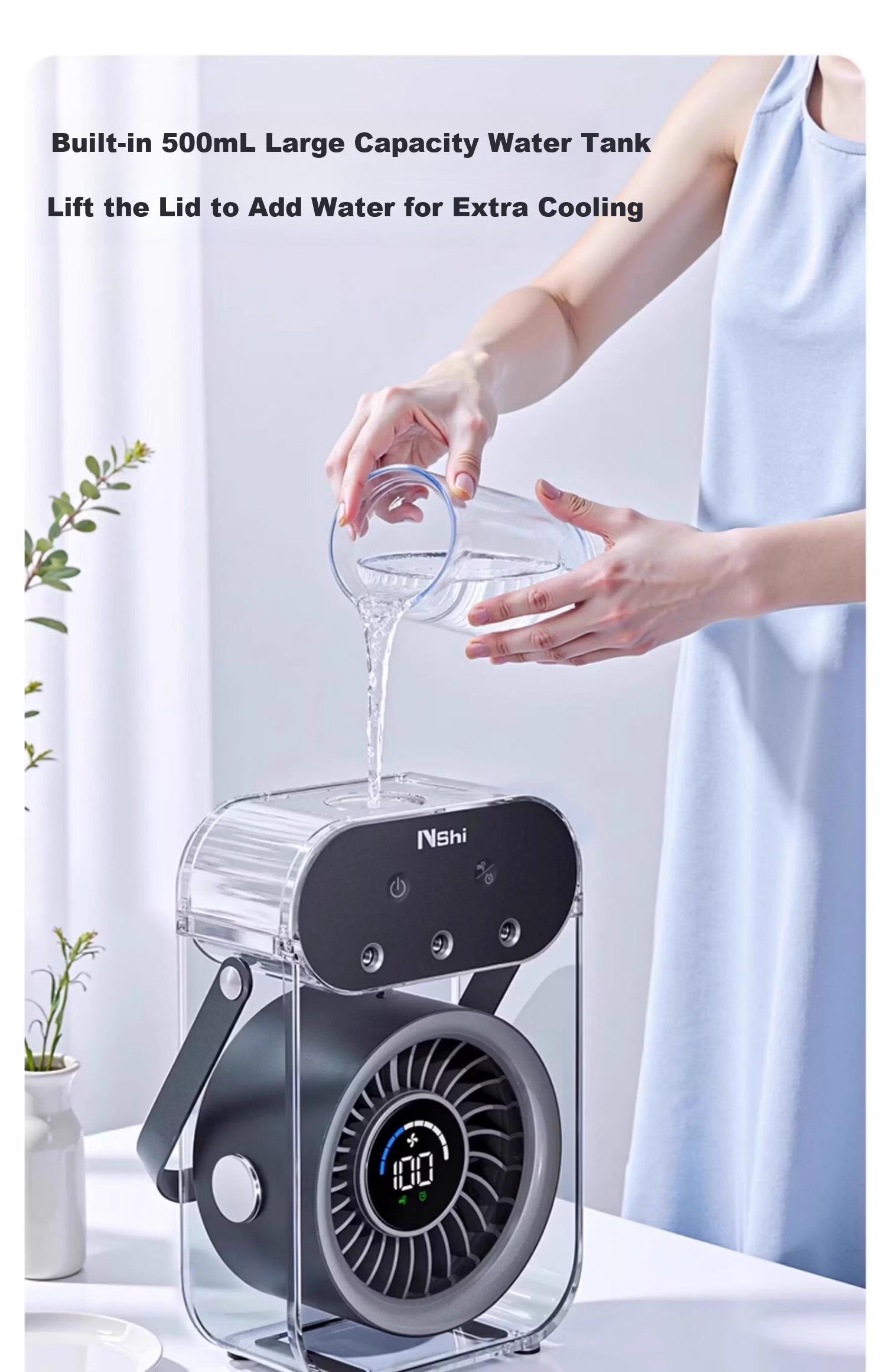 Upgraded Desktop USB Mini Mist Fan Portable Air Conditioner Small Home Office Dorm Silent Long Battery Life Electric Version Black 10