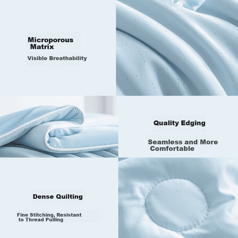 Deep Sleep Cooling Air Conditioning Quilt Ice Silk Lyocell Summer Quilt Class A Machine Washable 150*200cm Smoke Blue