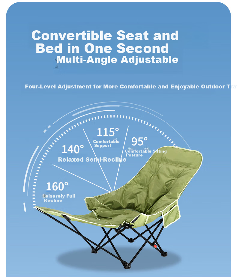 Hakkai Bird Folding Chair Outdoor Recliner Nap Moon Chair Office Lazy Nap Portable Beach Camping 3