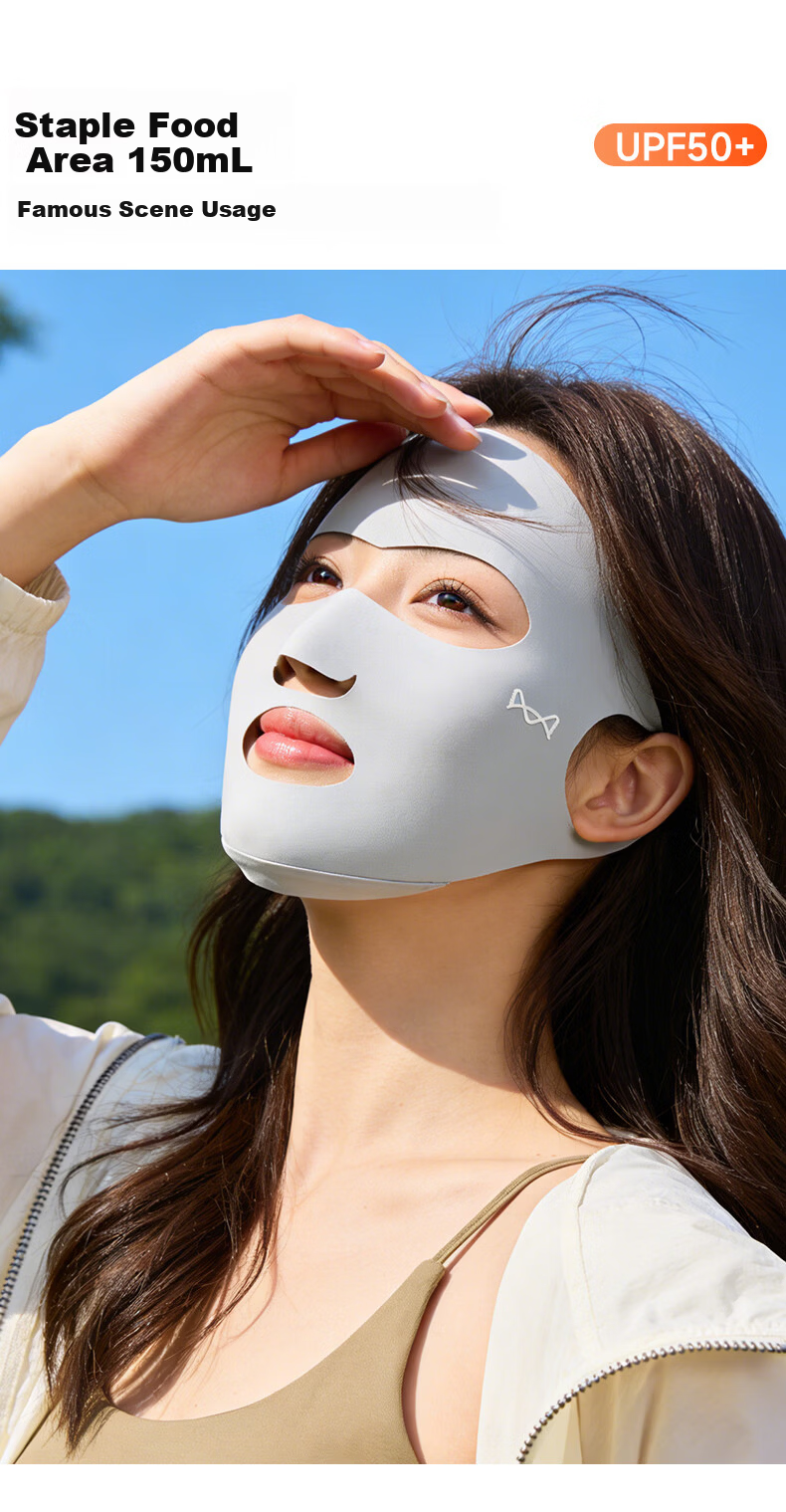 Miiow Full Face Sunscreen Mask for Women UV Protection Summer Sports Breathable Running Sunshade Face Bikini with Mouth and Nose Coverage 5