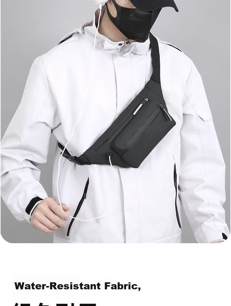 LOHAS Travel Running Waist Bag for Men, Phone Pouch, Waist Hanging Bag, Men's Chest Bag, Sports Cycling Small Bag, Multifunctional Marathon Gear 10