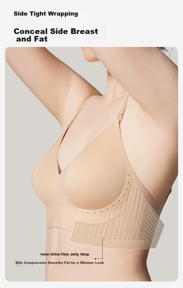 Seven-Color Seamless Halter Neck Backless Push-Up Anti-Sagging Anti-Spread Side Support One-Piece Sexy Bra for Women 12