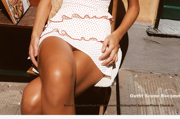 AtlanticBeach Seaside Vacation One-Piece Swimsuit 2026 New Polka Dot Cake Skirt Hot Spring Swimwear Premium Feel 5
