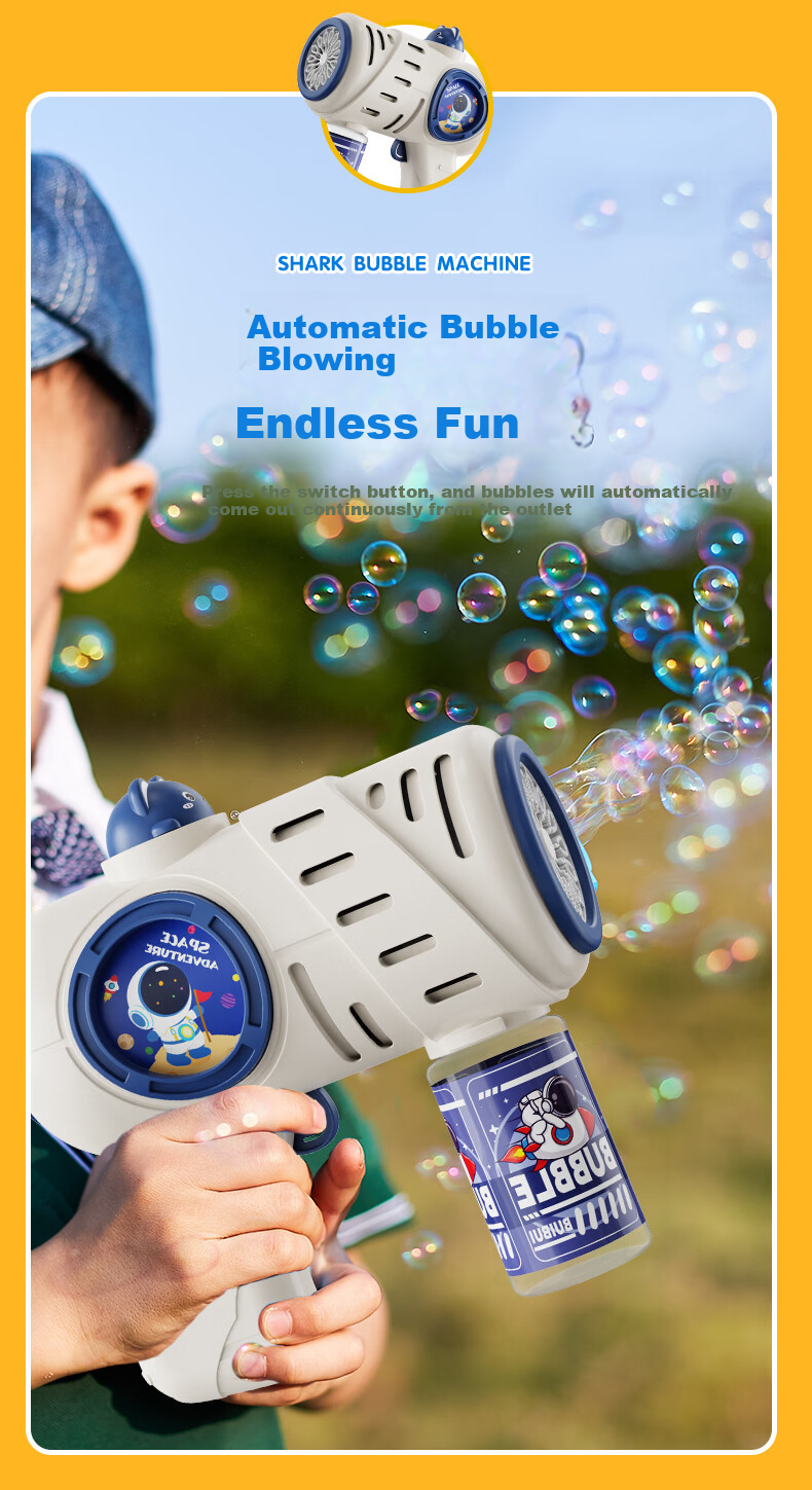 COOKSS Kids Bubble Blower Handheld Automatic Electric Bubble Gun Toy 2026 New Boys Girls Birthday Gift 3