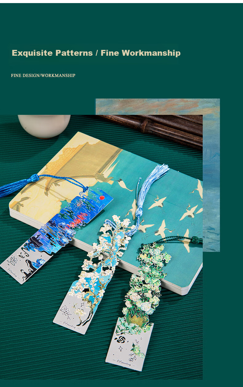 Tianshun Vintage Oil Painting Bookmark High-End Exquisite Metal Van Gogh Bookmark Classical Creative Aesthetic Birthday Gift for Girls Cultural and Creative Student School Opening Reward Simple Packag 6
