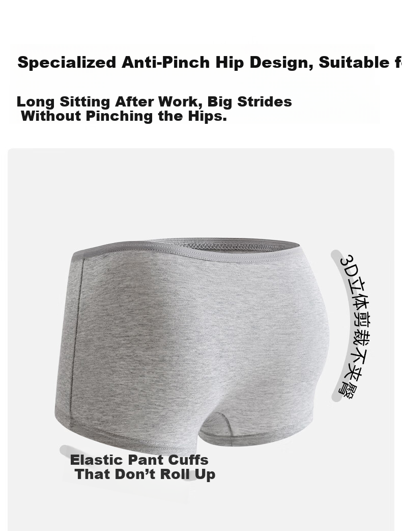 GNJ Men's Disposable Cotton Boxer Briefs Travel Portable EO Sterilized Wash-Free Individually Packaged Business Trip 15
