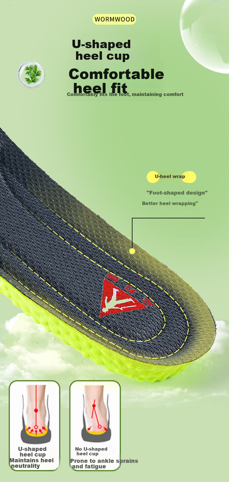 Zulijian Women's Insoles Soft Sole Comfortable Sweat-Absorbing Odor-Resistant Breathable Sports Shock Absorption Anti-Fatigue Pain Relief 10