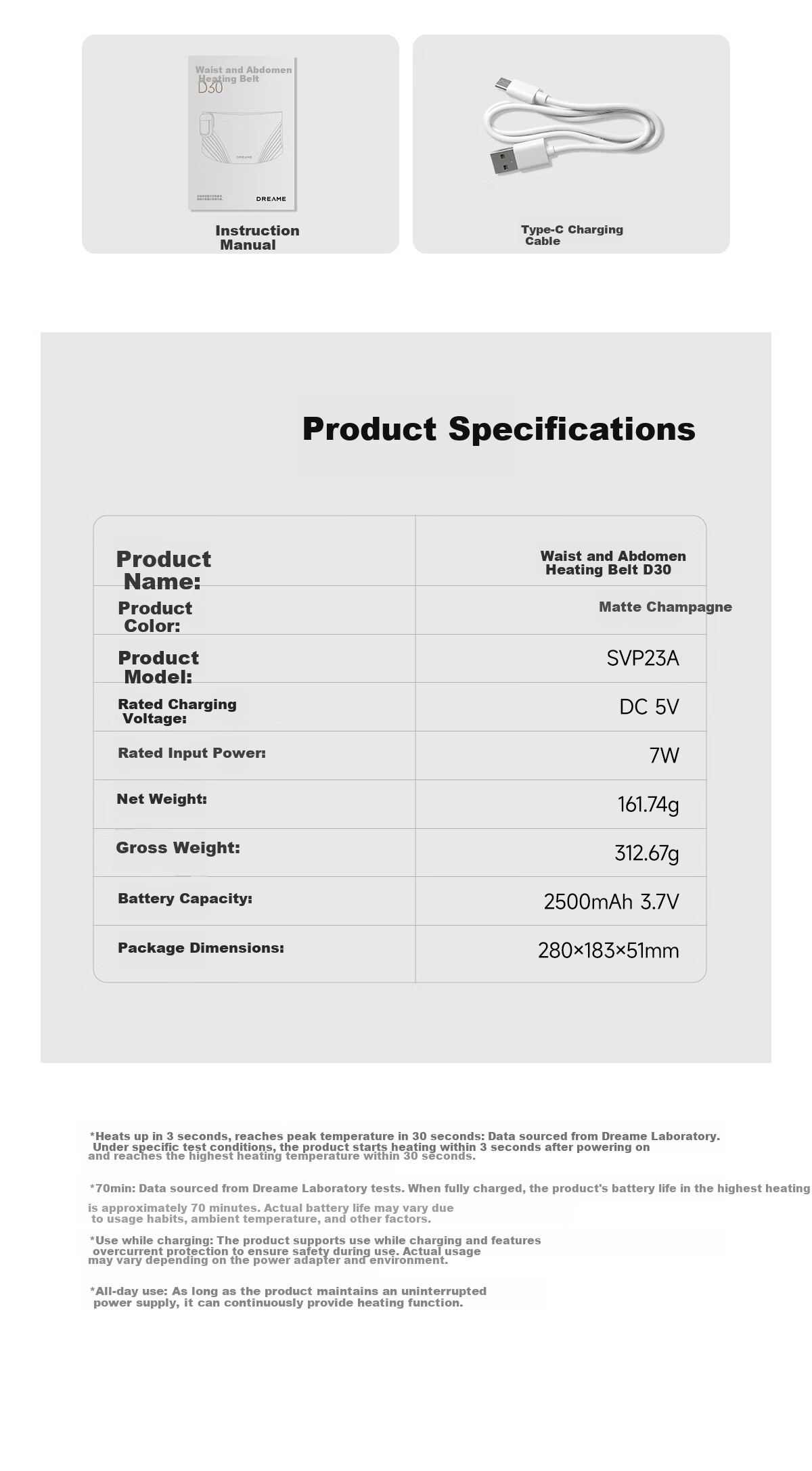 Dreame Warm Palace Waist Belt Menstrual Pain Relief Massager D30 Heat Therapy Abdominal Warmer Waist Support Heating Pad Gift for Boyfriend and Girlfriend Birthday 19